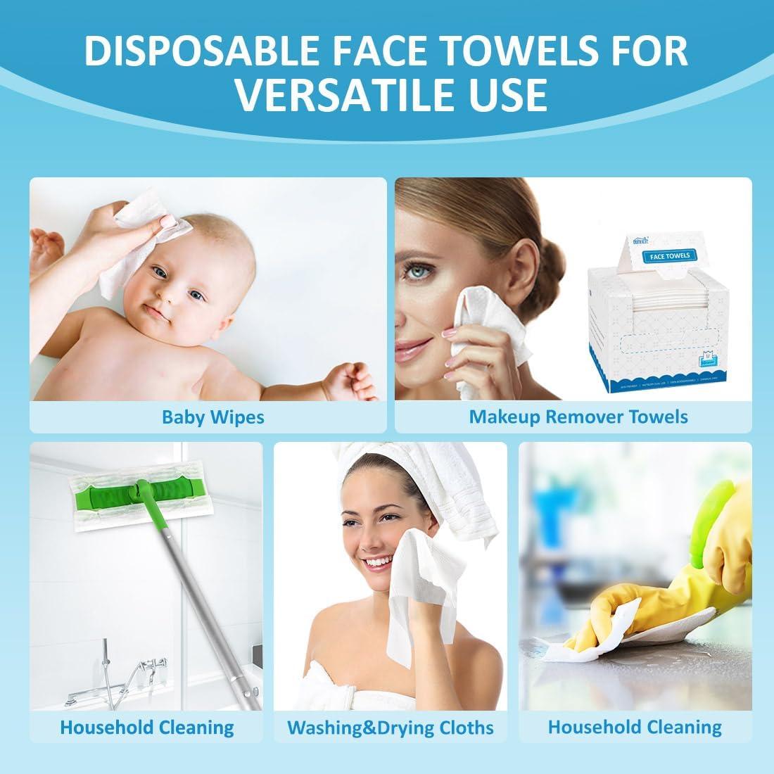 HOMEXCEL towels provide dry and wet dual-use for toners and drying.