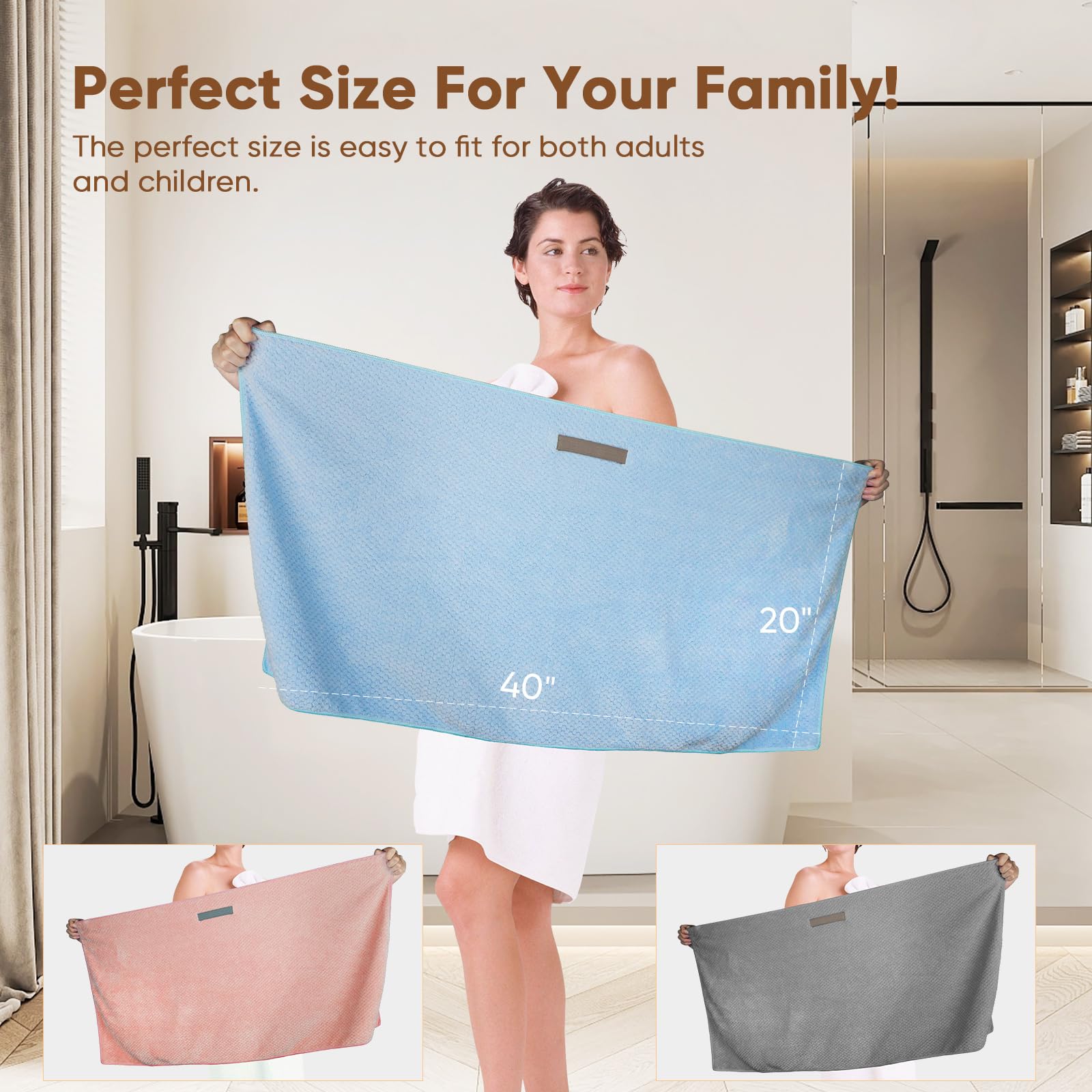HOMEXCEL lightweight towel ideal for travel, gym, or beach