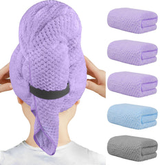 HOMEXCEL microfiber hair towel unfolded showing large 40x20 inch coverage for quick drying