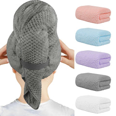 HOMEXCEL microfiber towel absorption demonstrates rapid drying for long hair.