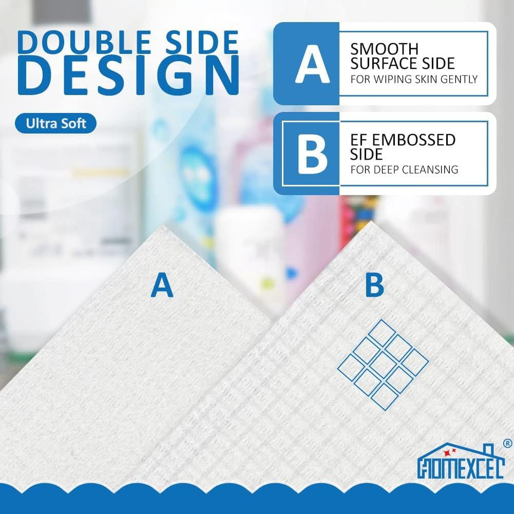 HOMEXCEL natural fiber towelettes suit sensitive skin during cleansing.