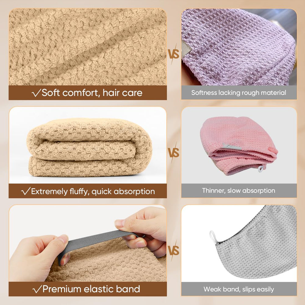 HOMEXCEL turbans with elastic strap for secure wear during workouts or travel.