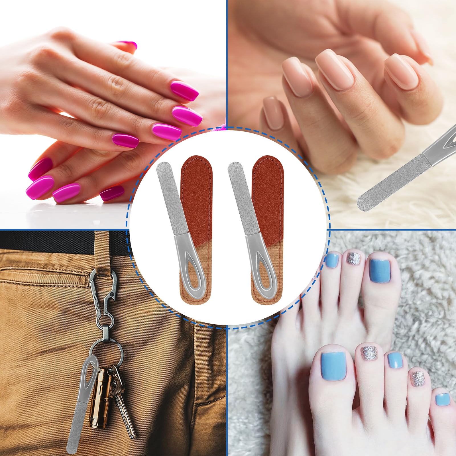 HomeyEra double-sided grit suits natural, acrylic, and false nails