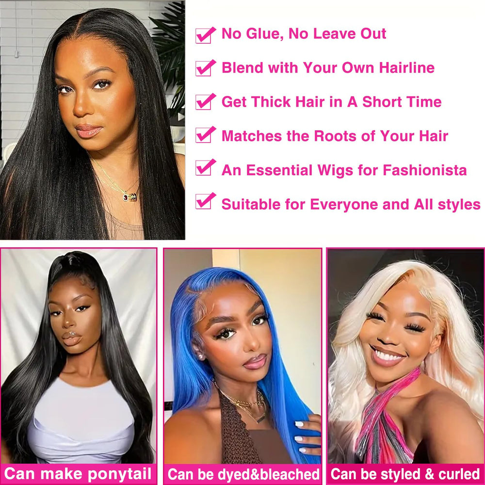Homgoss U Part Wig 20 inch straight hair on model for sleek style