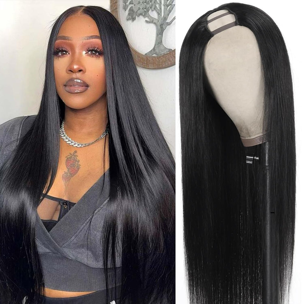 Homgoss U Part Wig box unboxing reveals premium hair and natural shine