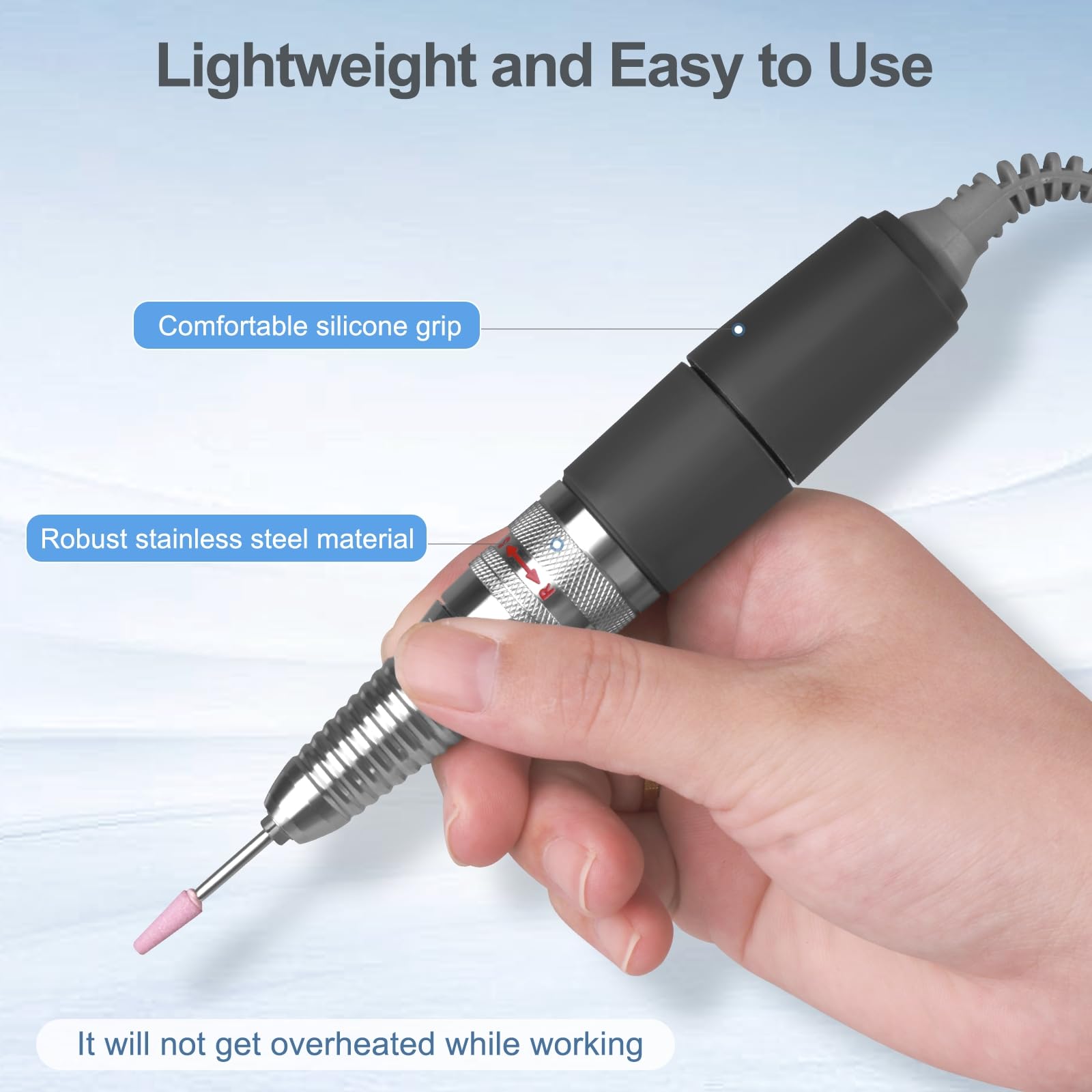 HoMove twist-lock mechanism enables quick bit changes.