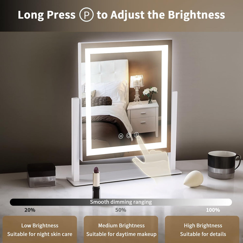 Homtang vanity mirror rotated 360 degrees to help angle grooming from any seat