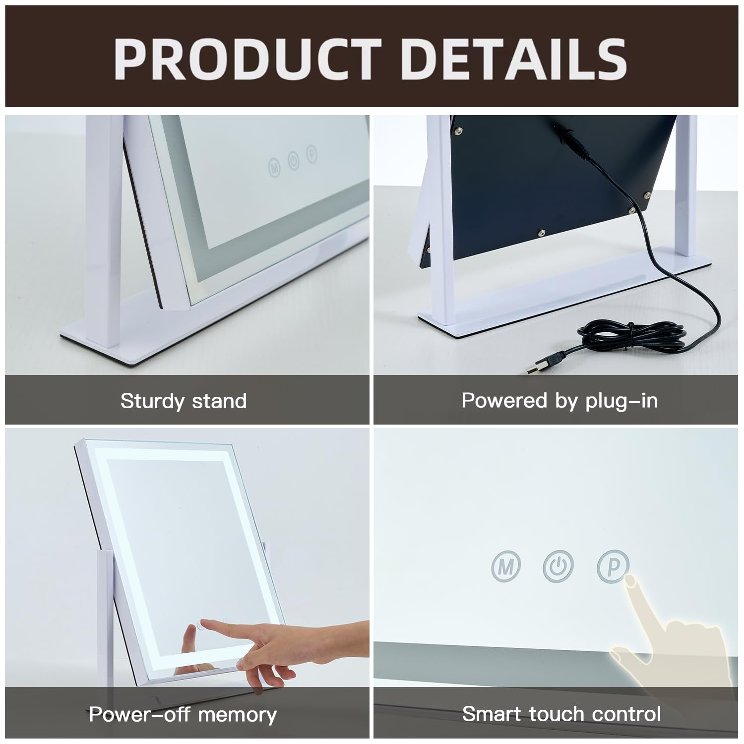 Homtang compact vanity mirror fits small desks without crowding space
