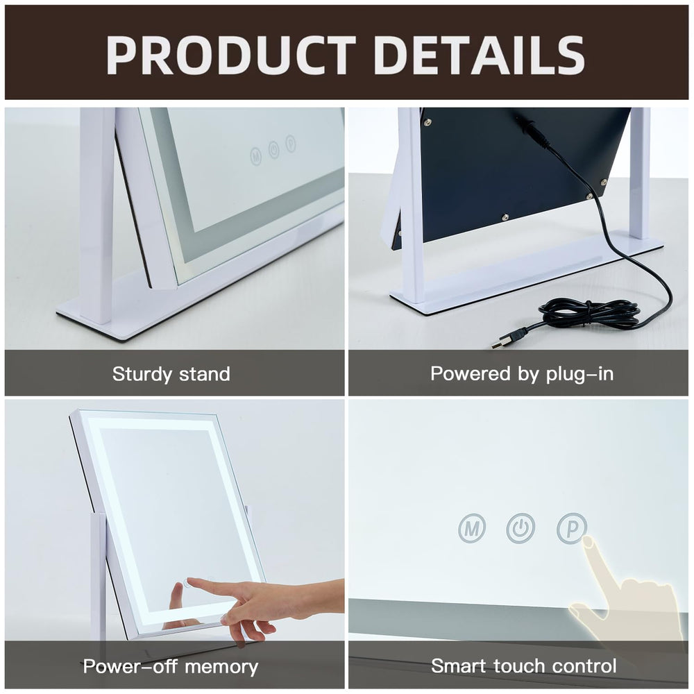 Homtang compact vanity mirror fits small desks without crowding space