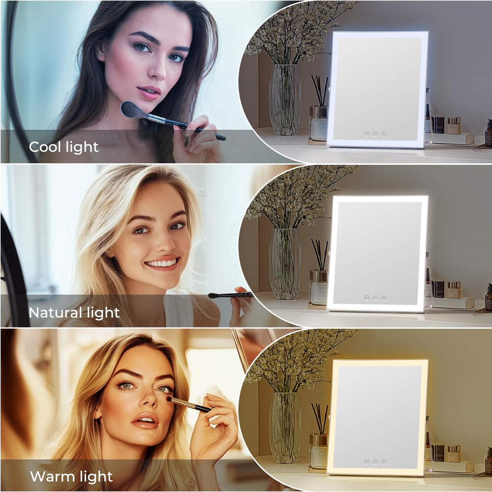 HomTang vanity mirror with lights 10x12 inch surface provides full-face visibility