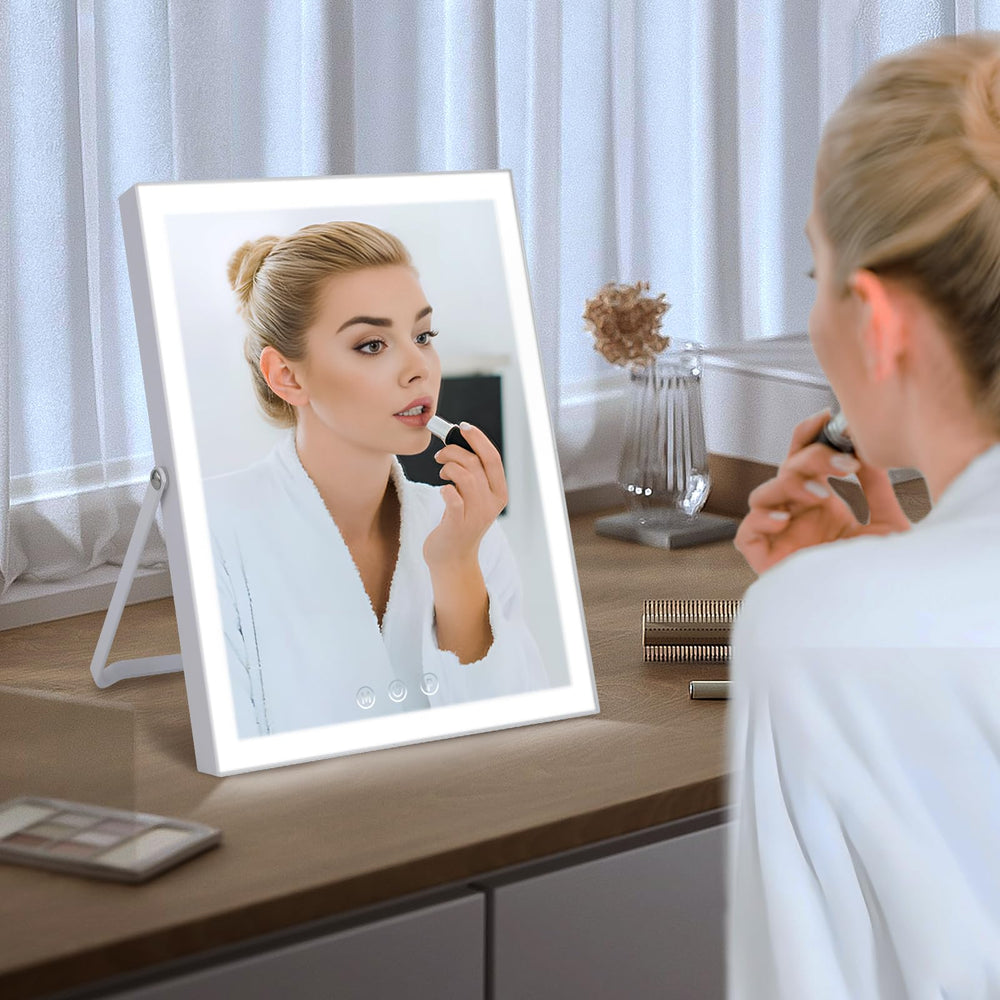 HomTang vanity mirror with lights rotates 360 degrees for optimal angle