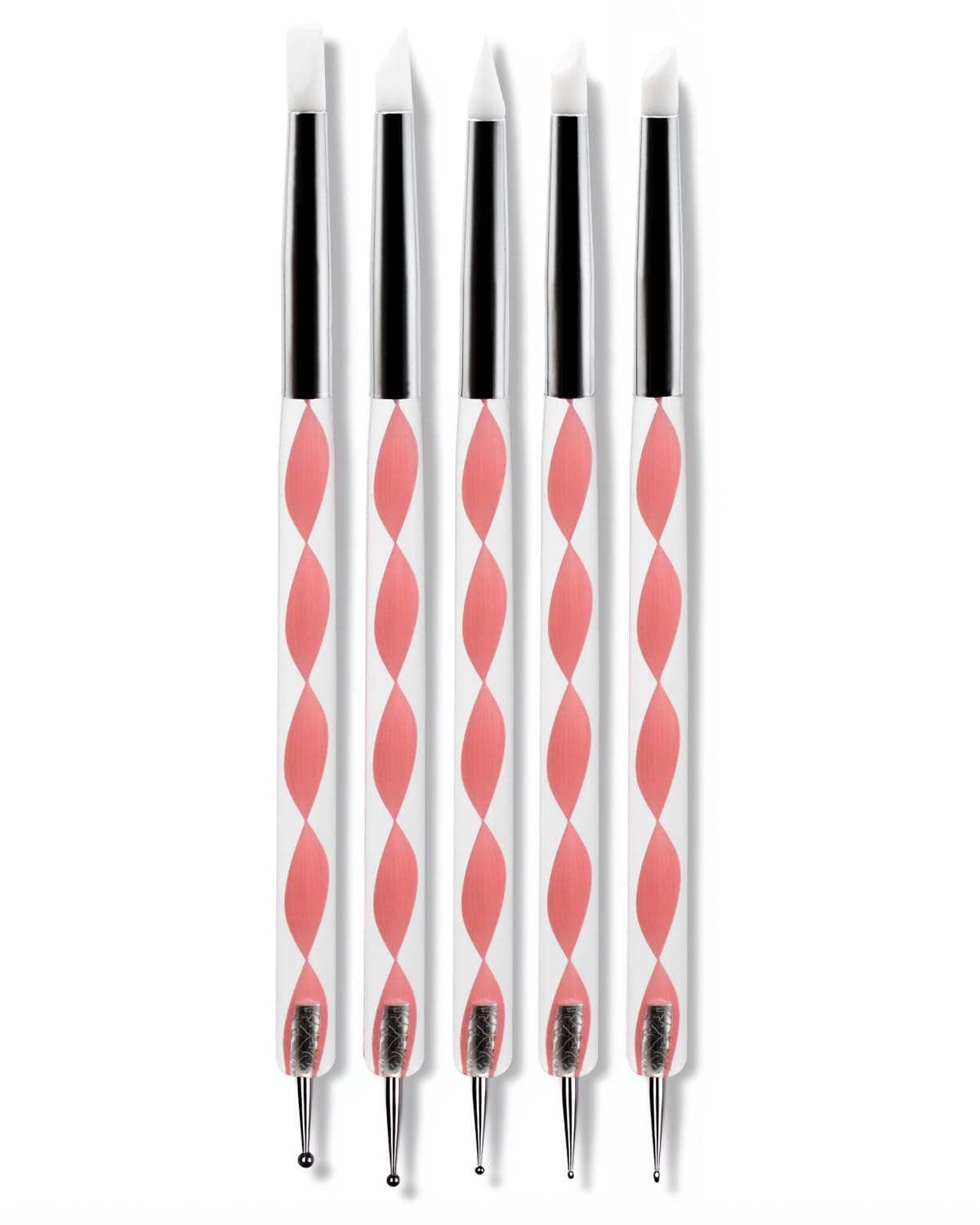 HomTop dual-ended nail tools with silicone tips for precise gel shaping