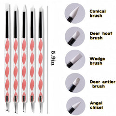 HomTop five silicone heads for 3D nail effects and carving
