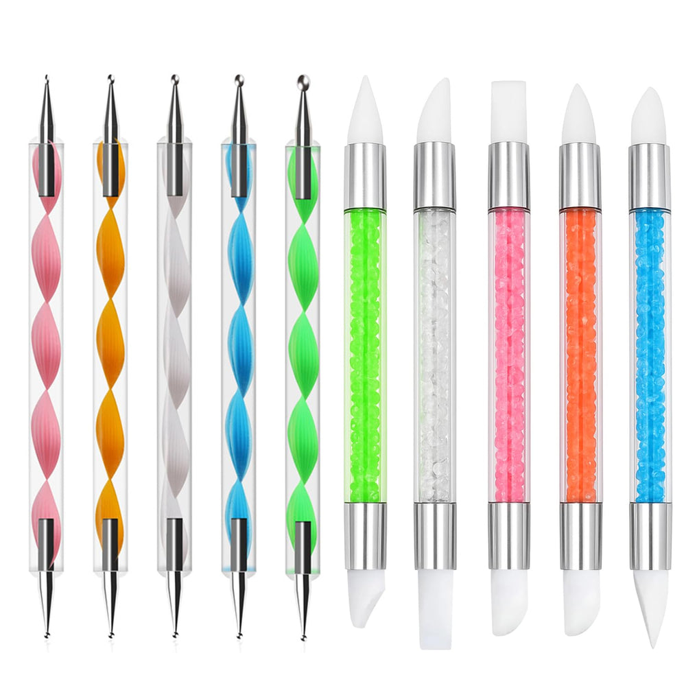 HomTop kit dibujo uñas doble punta para principiantes y profesionales
