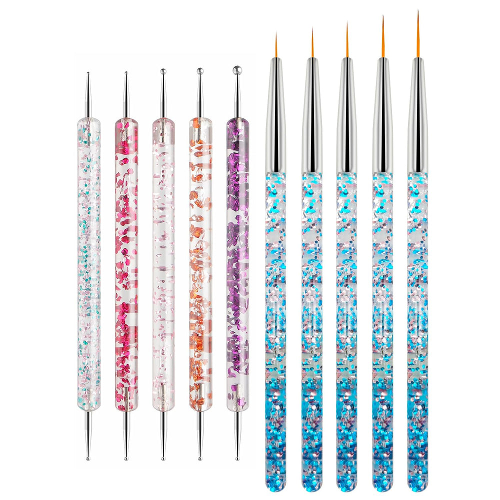 HomTop set con bolas de 1 mm para puntos finos y trazos precisos en uñas.