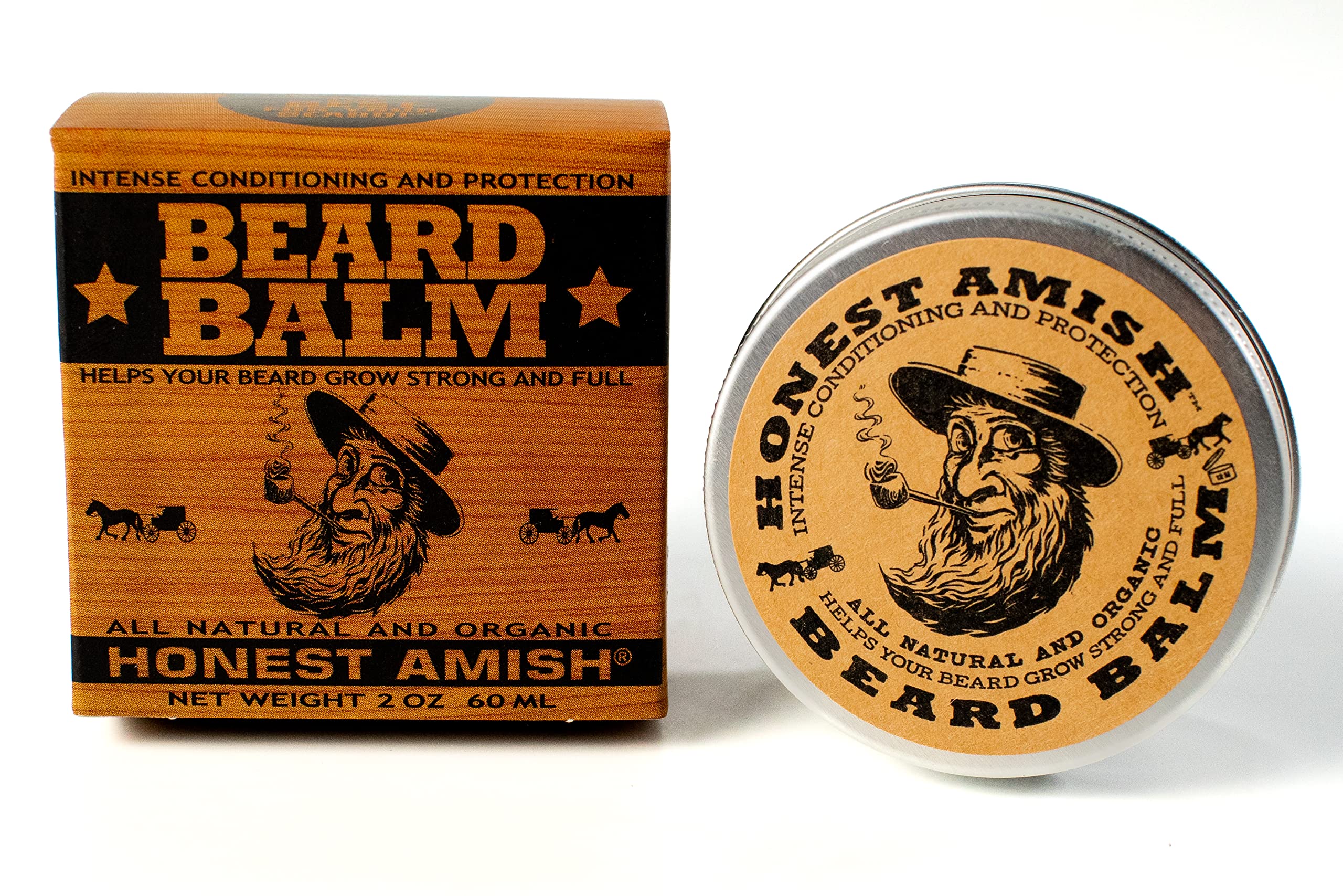 Honest Amish Beard Balm hand-application in USA for quick grooming.