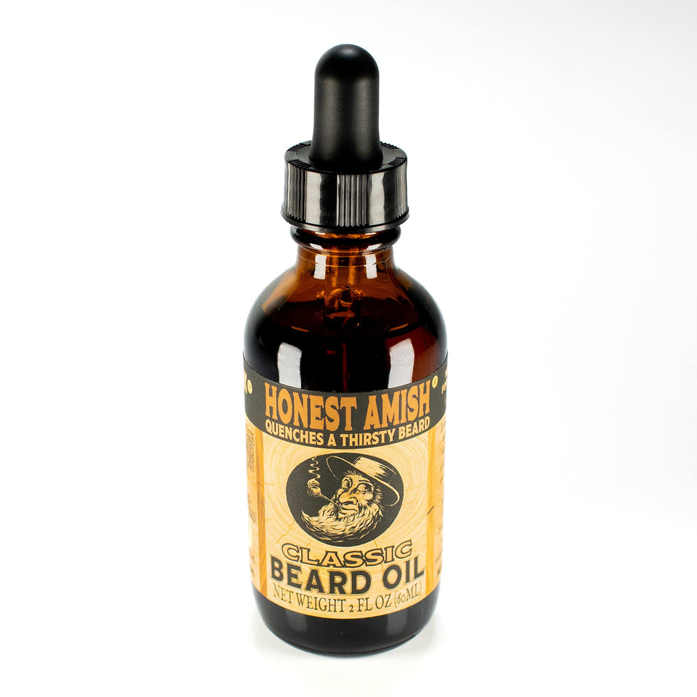 Honest Amish Classic Beard Oil ingredients include argan and jojoba for nourishing shine.