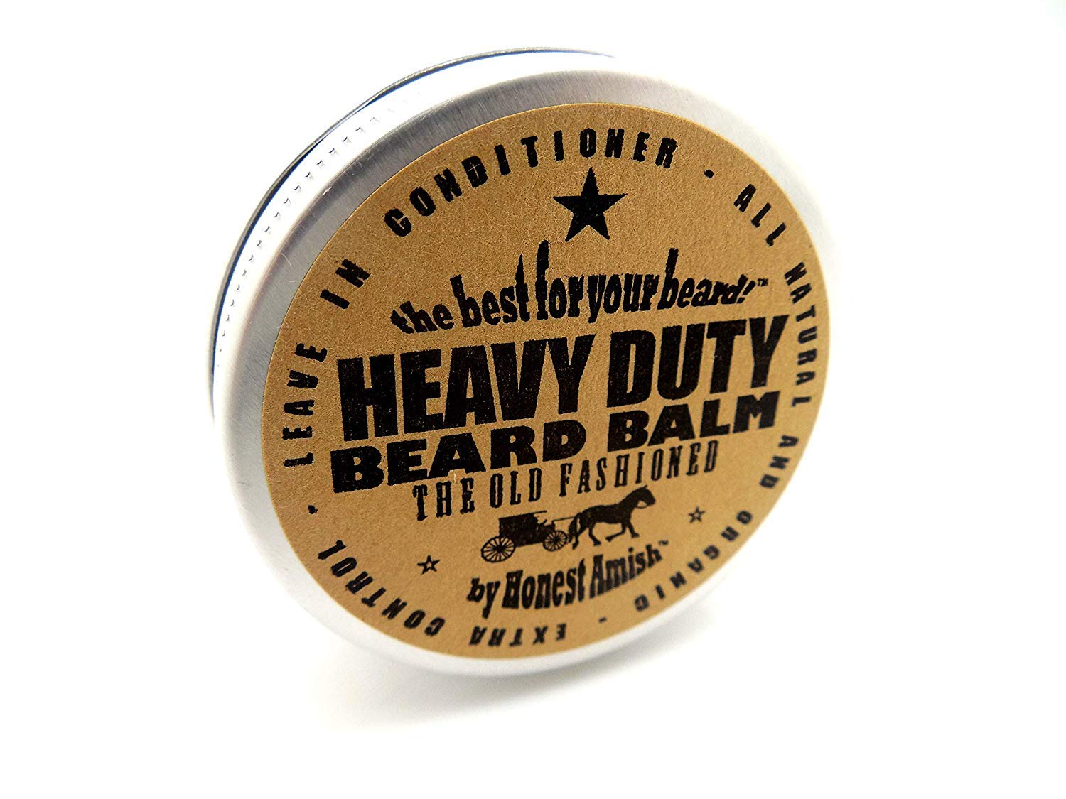 Honest Amish Heavy Duty Beard Balm 2oz application aids easy grooming and frizz control