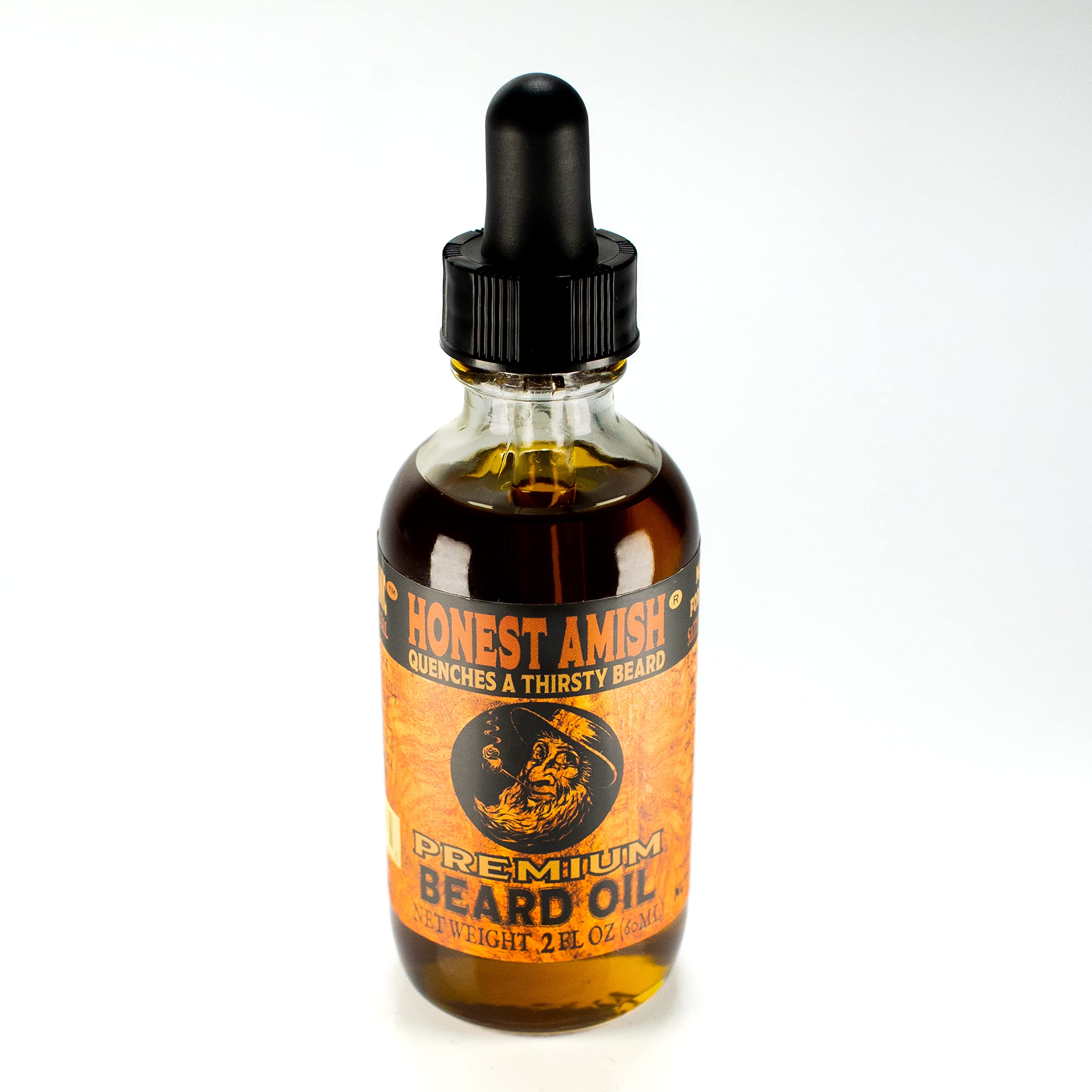 Honest Amish Premium Beard Oil 2oz in use demonstrates easy daily grooming and fragrance.