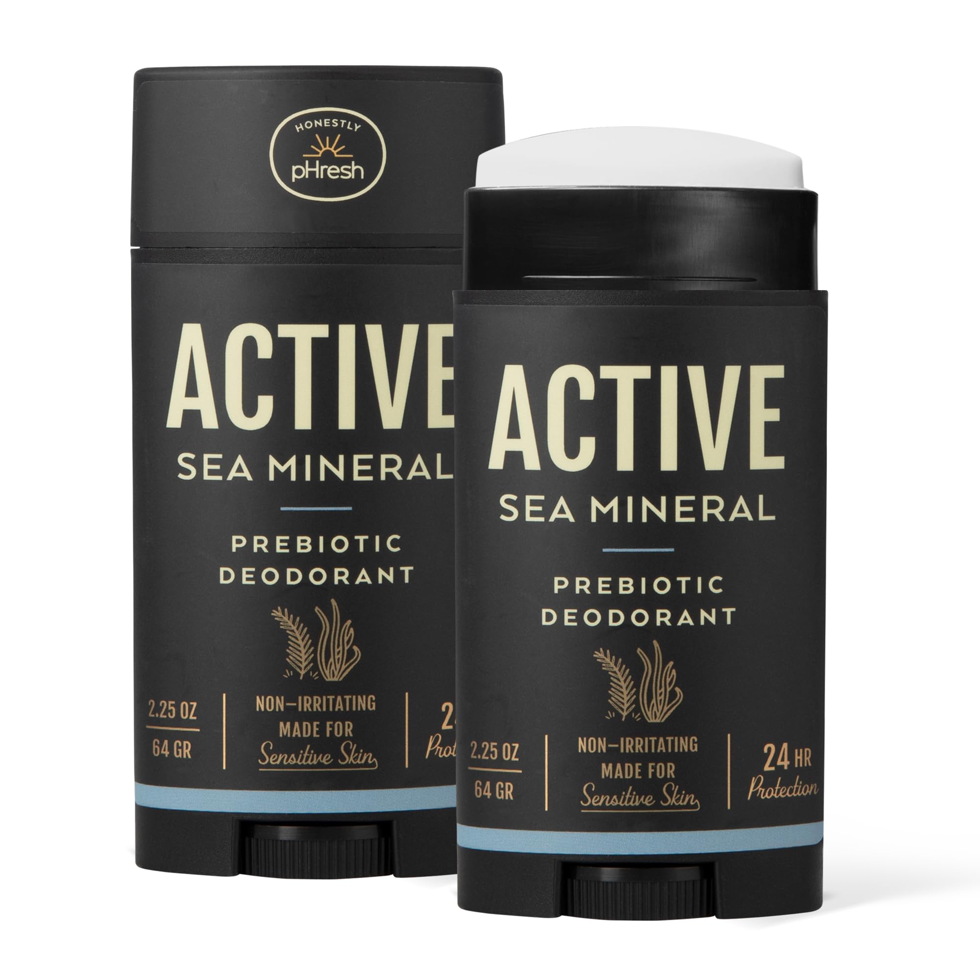 Honestly pHresh active sea mineral bottle showing aluminum-free daily odor protection
