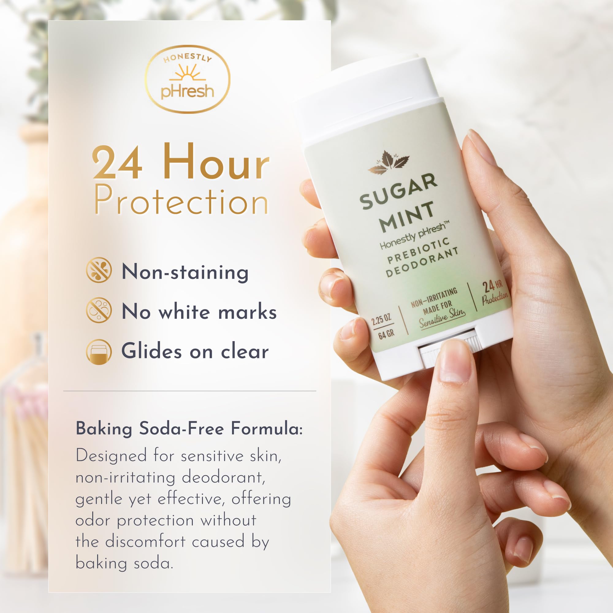 Honestly pHresh deodorant application glide showing smooth coverage