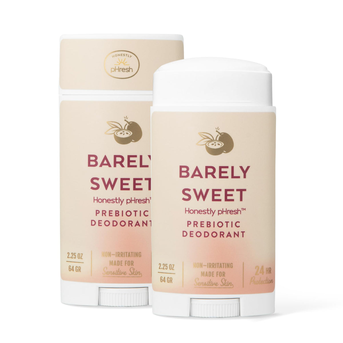 Honestly pHresh deodorant bottle front shows aluminum-free protection for everyday freshness