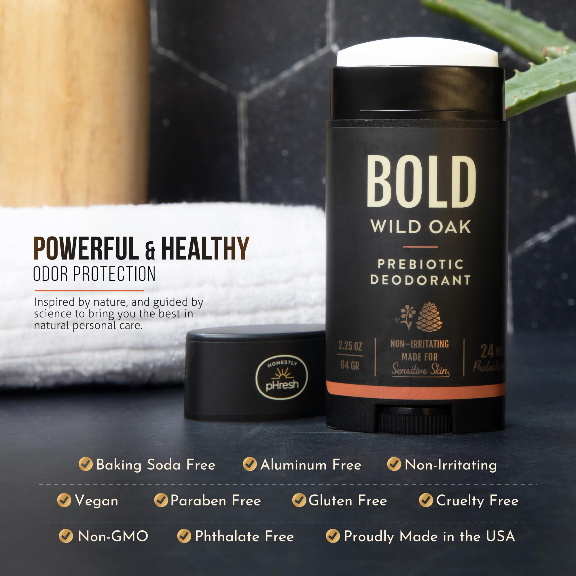 Honestly pHresh vegan cruelty-free logo signals clean ethics in formulation.
