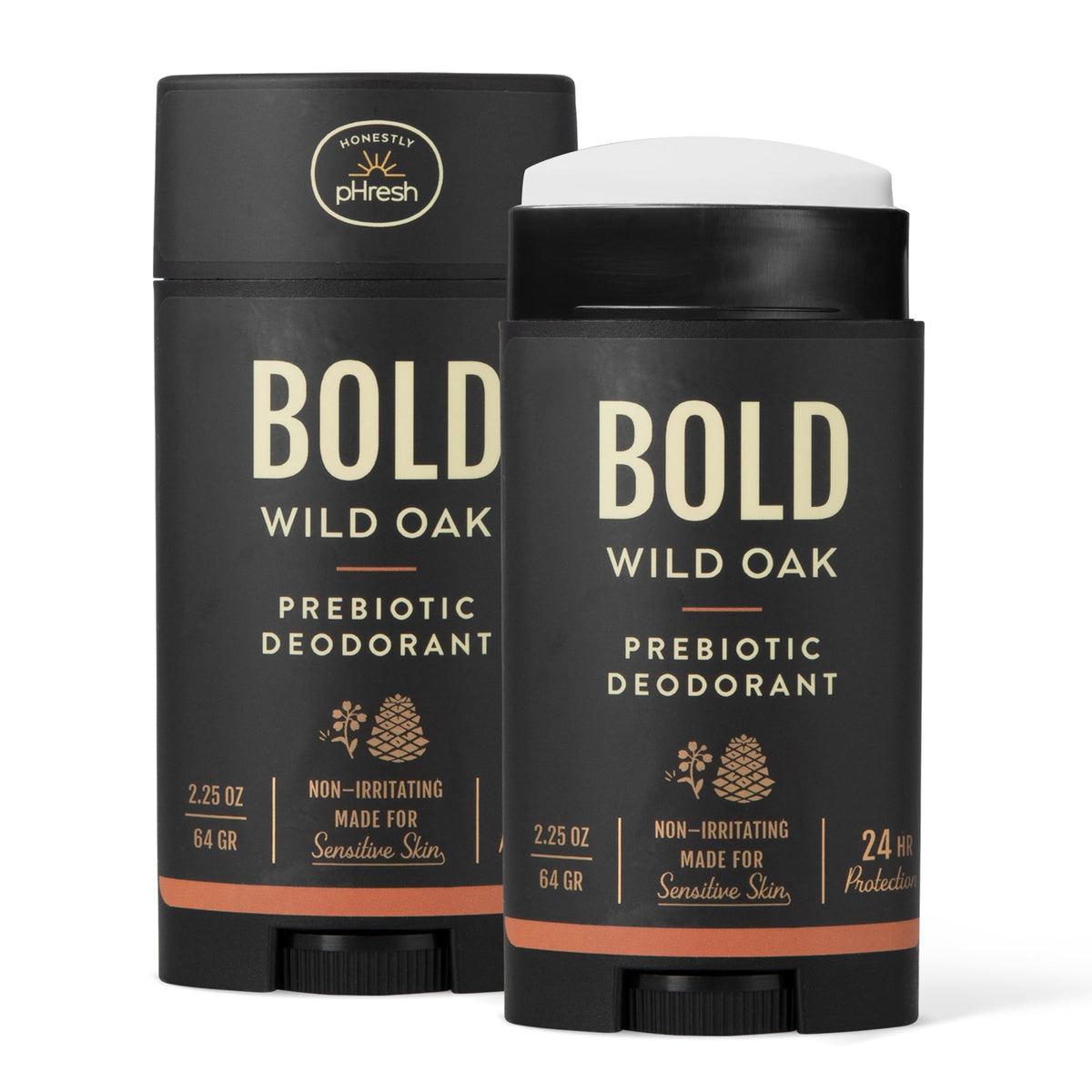 Honestly pHresh Wild Oak bottle demonstrating aluminum-free odor protection for daily wear.