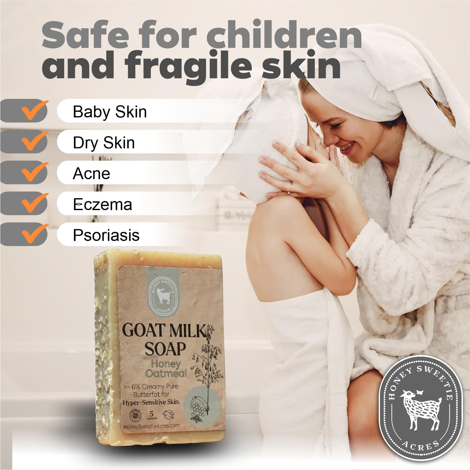 Honey Sweetie Acres paraben-free-phthalate-free-formula emphasizes a clean option for delicate complexions.