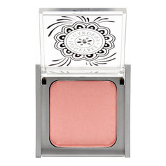 Honeybee Gardens blush Rendezvous powder close-up showing rich pigment for a natural rosy glow.