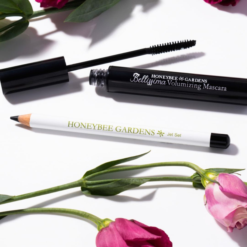 Honeybee Gardens Effortless Eye Liner Pencil Jet Set Black packaging with recyclable cap.