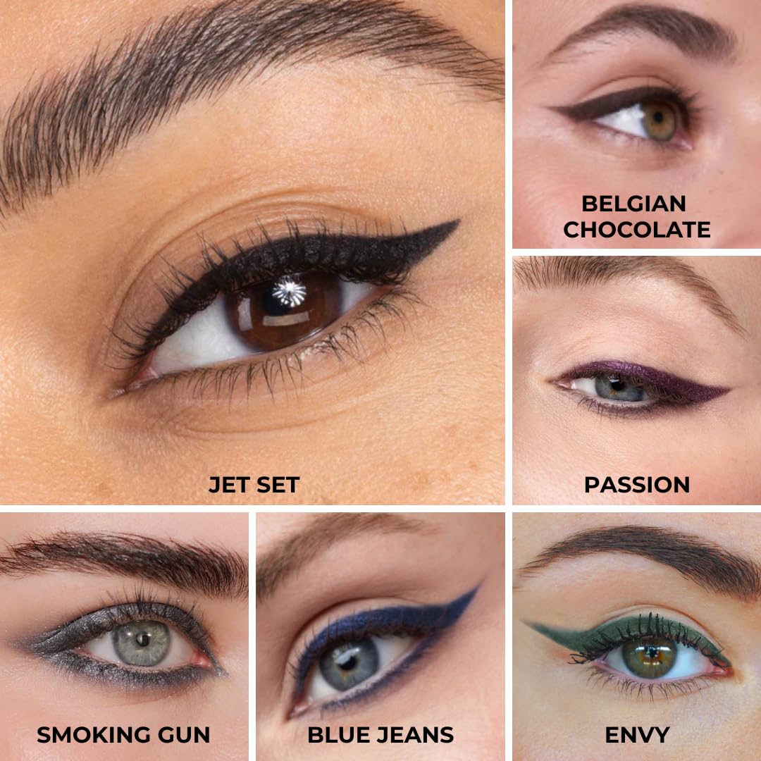 Honeybee Gardens Effortless Eyeliner Pencil Belgian Chocolate brow use closeup for natural definition.