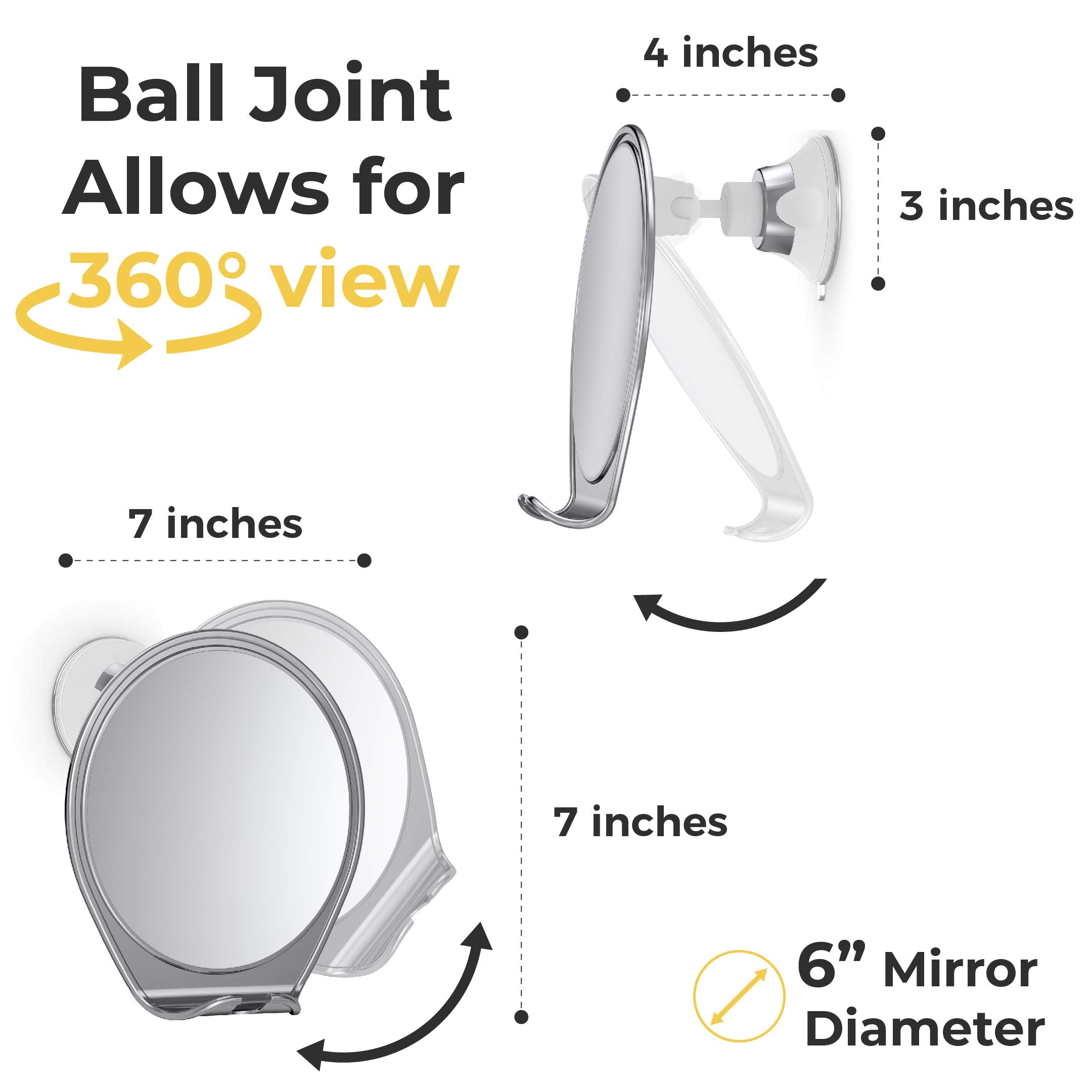HONEYBULL fogless shower mirror swivels for easy angle adjustments while grooming.