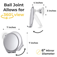 HONEYBULL fogless shower mirror swivels for easy angle adjustments while grooming.