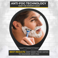 HONEYBULL shower mirror with built-in razor holder keeps razor within easy reach.