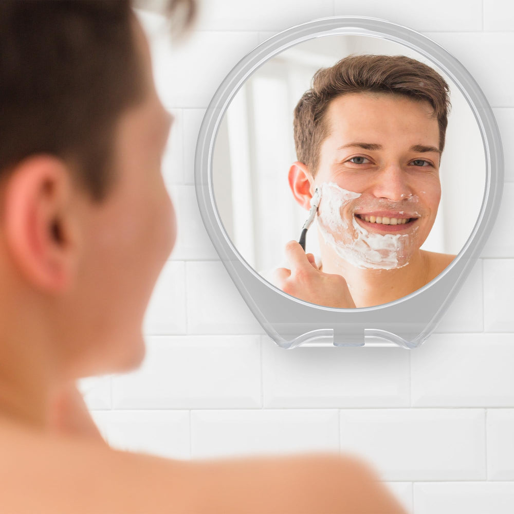 Honeybull swivel-mirror-angle provides adjustable viewing for precise shaving.