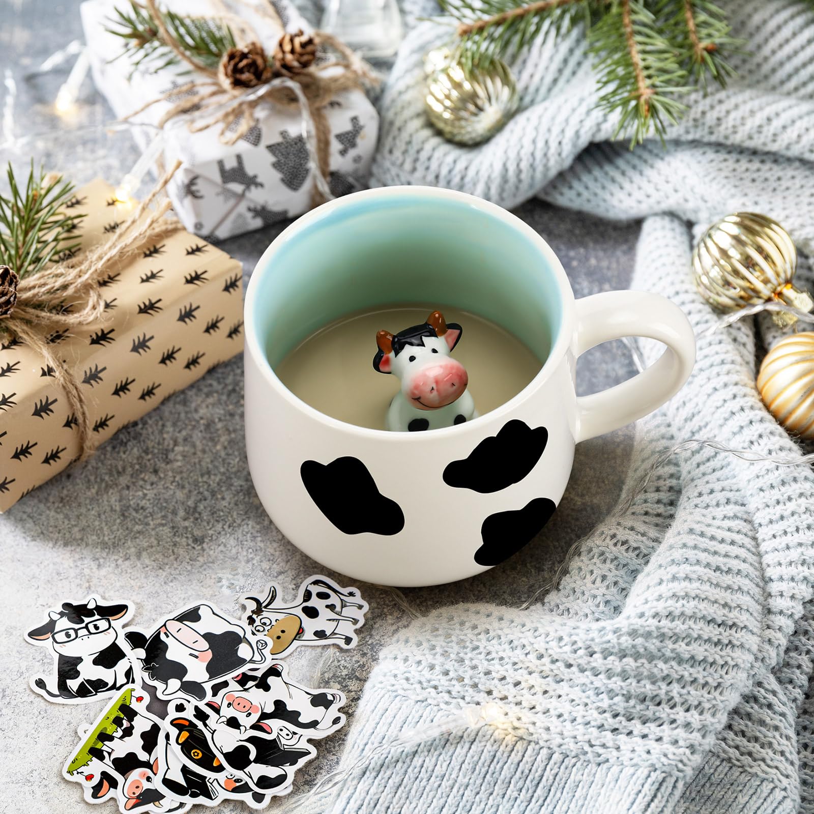 Honeydak cow makeup bag displayed for daily organization on the go.