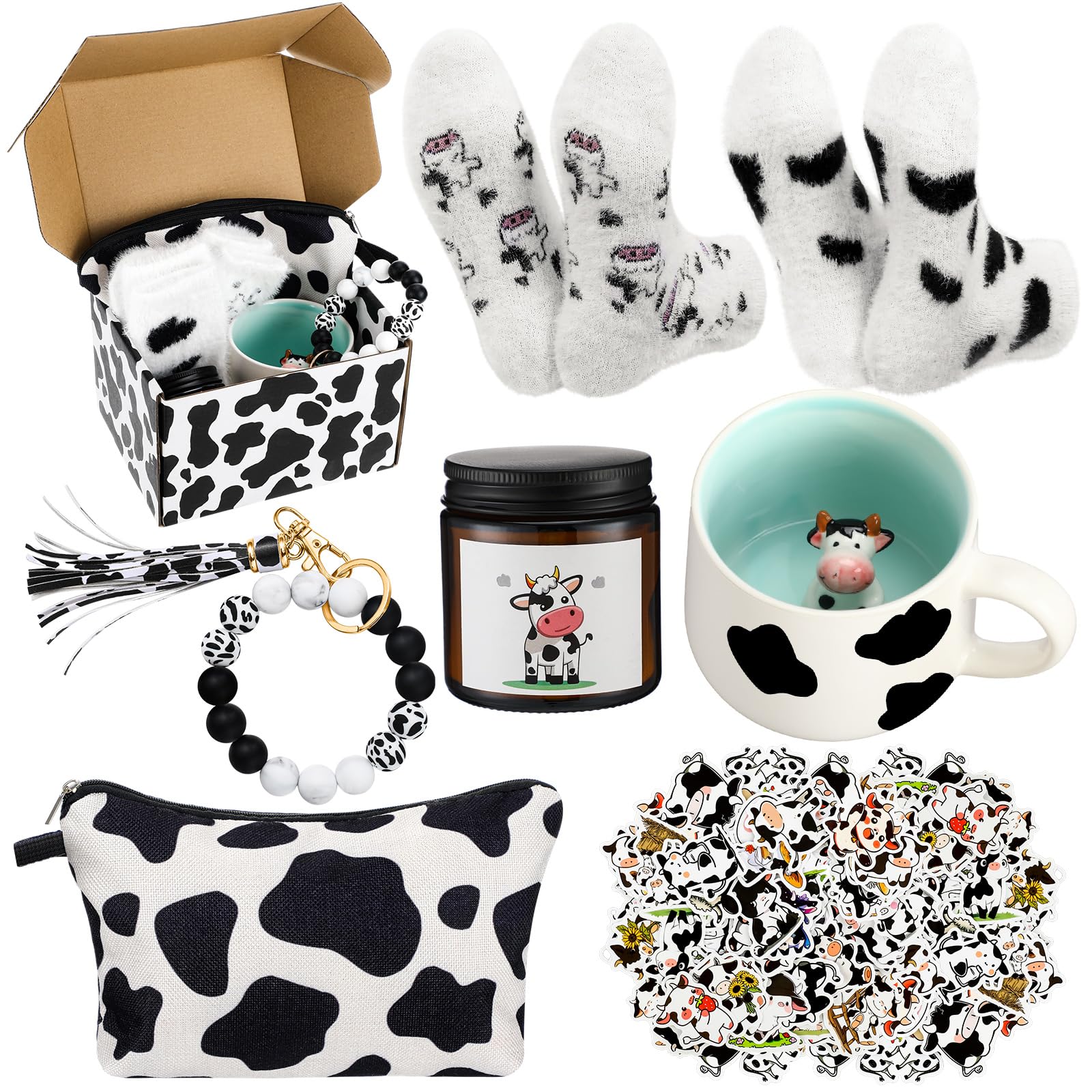Honeydak cow-printed gift box shown, ideal for ready-to-gift presentation.