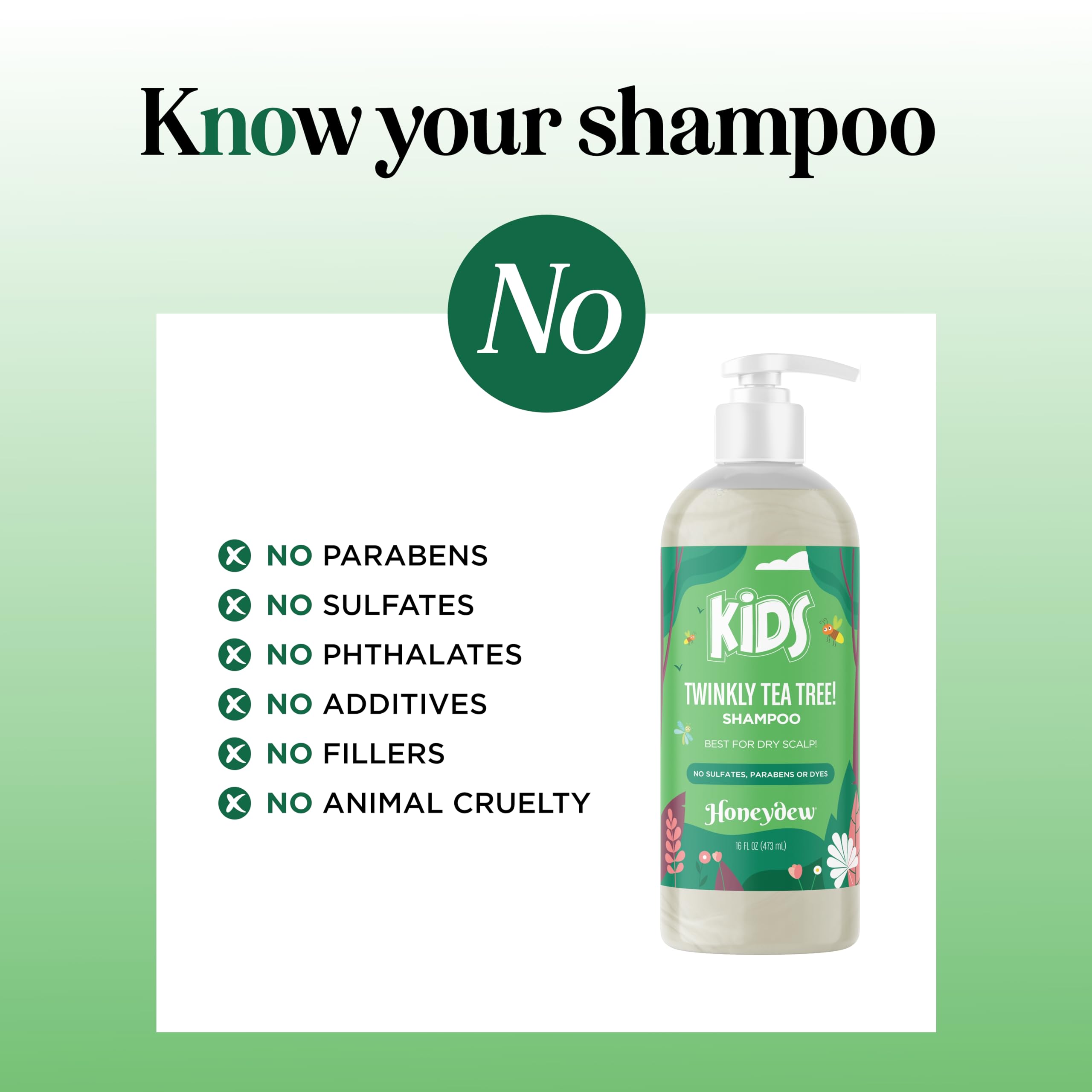 HONEYDEW cleansing kids shampoo keratin and jojoba ingredients nourish hair