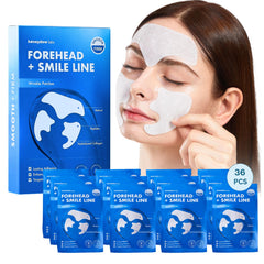 Honeydew Labs forehead patch applied for smoothing and hydration overnight.