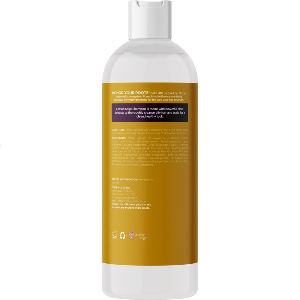 Honeydew Lemon Sage Shampoo lemon sage aroma image suggests refreshing scent.