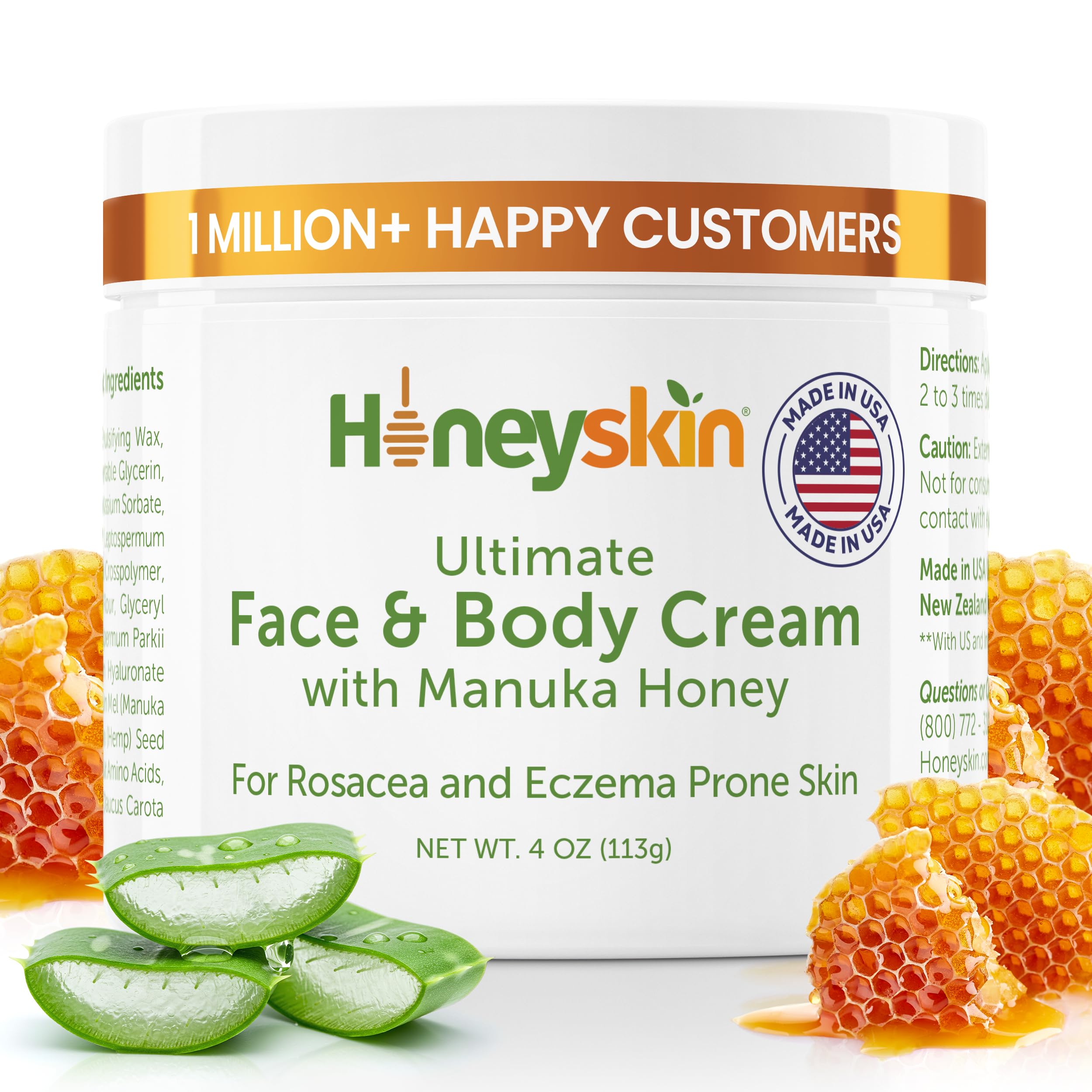 Honeyskin Hydrating Face Moisturizer bottle delivering deep hydration for dry skin.
