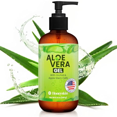 Honeyskin aloe vera gel application on arm shows soothing relief after sun exposure