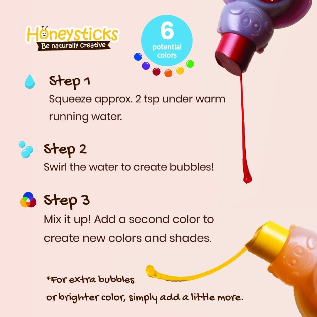 Honeysticks bubble bath safe for toddlers and kids aged 1-8