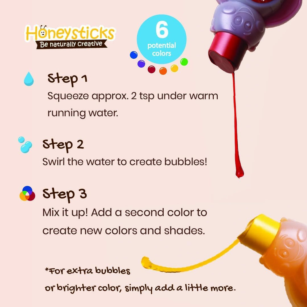 Honeysticks bubble bath safe for toddlers and kids aged 1-8