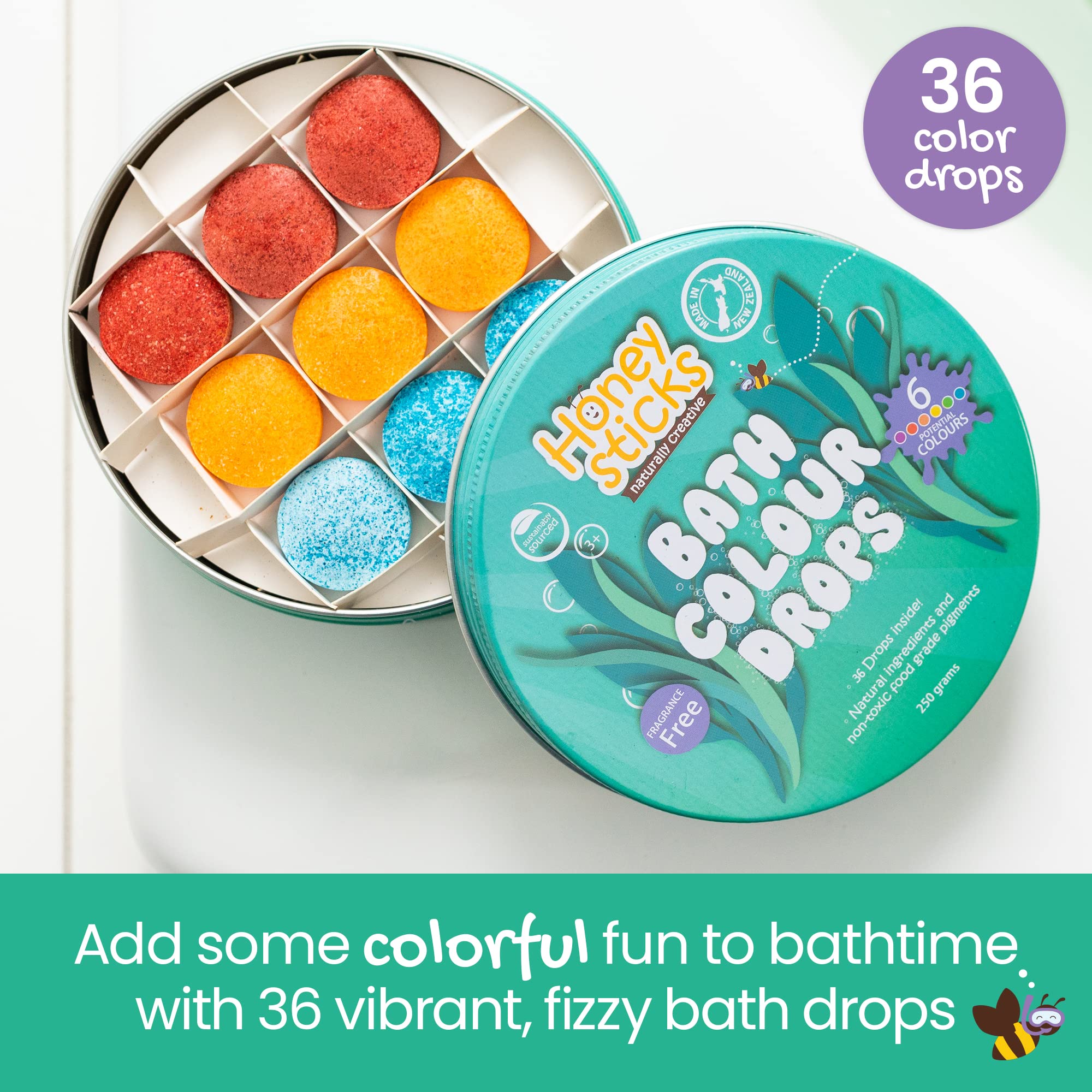 Honeysticks color bath drops blue create soothing imaginative aqua play