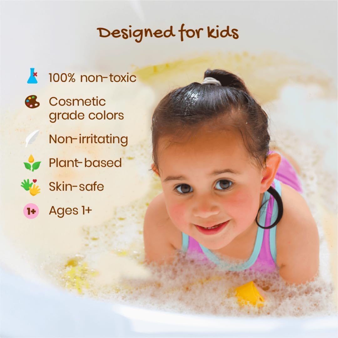 Honeysticks color-change bath water shows color mixing for learning fun