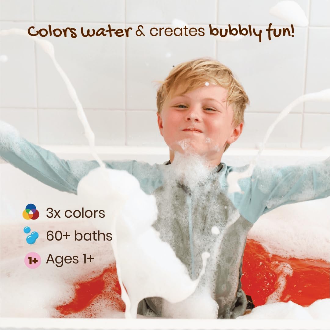 Honeysticks Kids Bubble Bath red bottle sparks vibrant bath color play