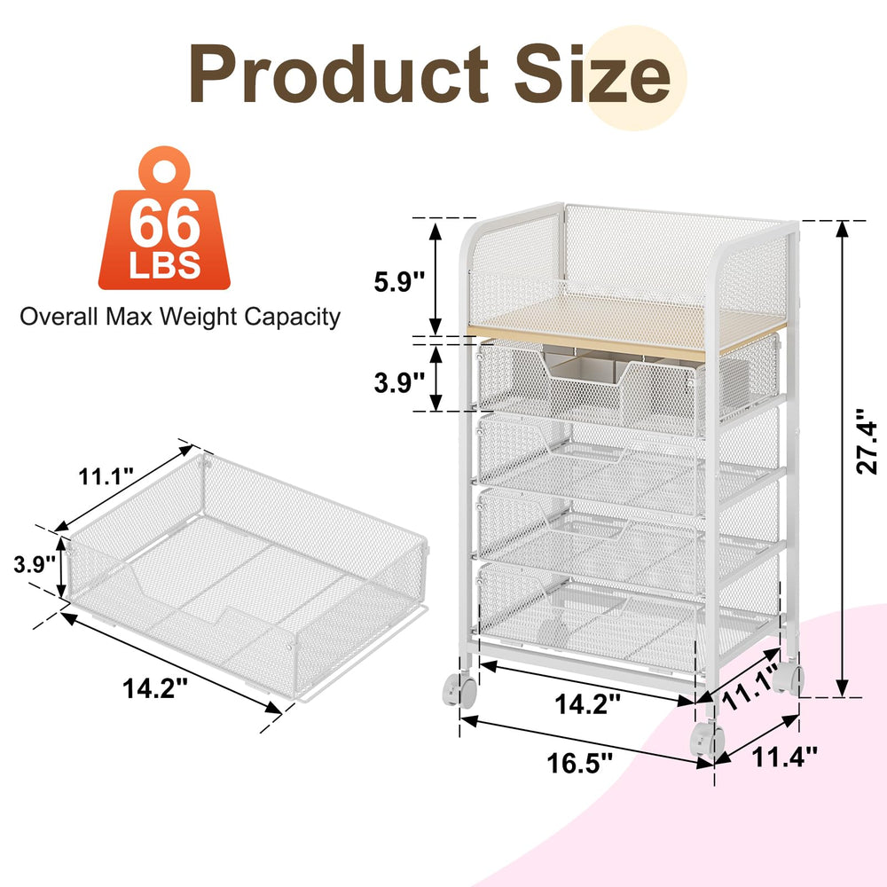 Hongtamoya cart with dividers in drawers for neat lipstick and perfume storage.