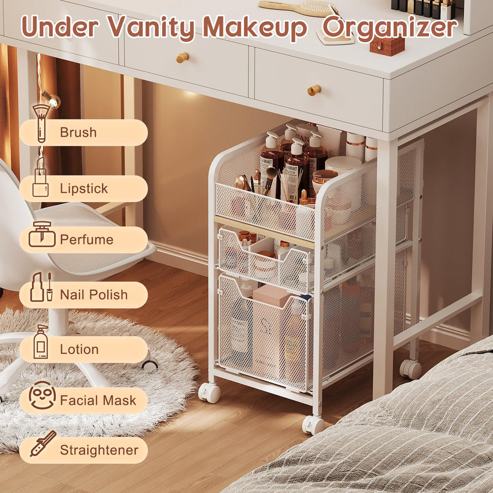 Hongtamoya sturdy rolling cart features durable MDF and steel for reliable everyday use.